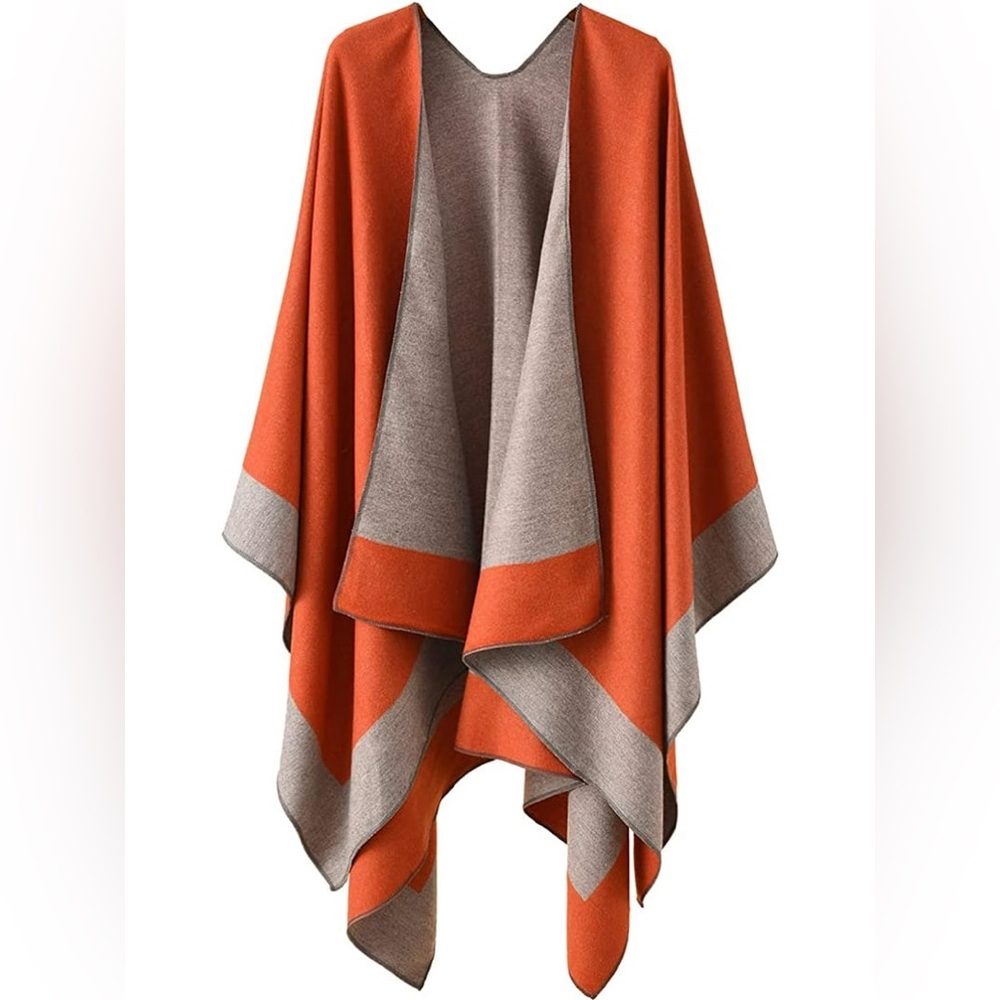 Gray and Rust Women's Sweater